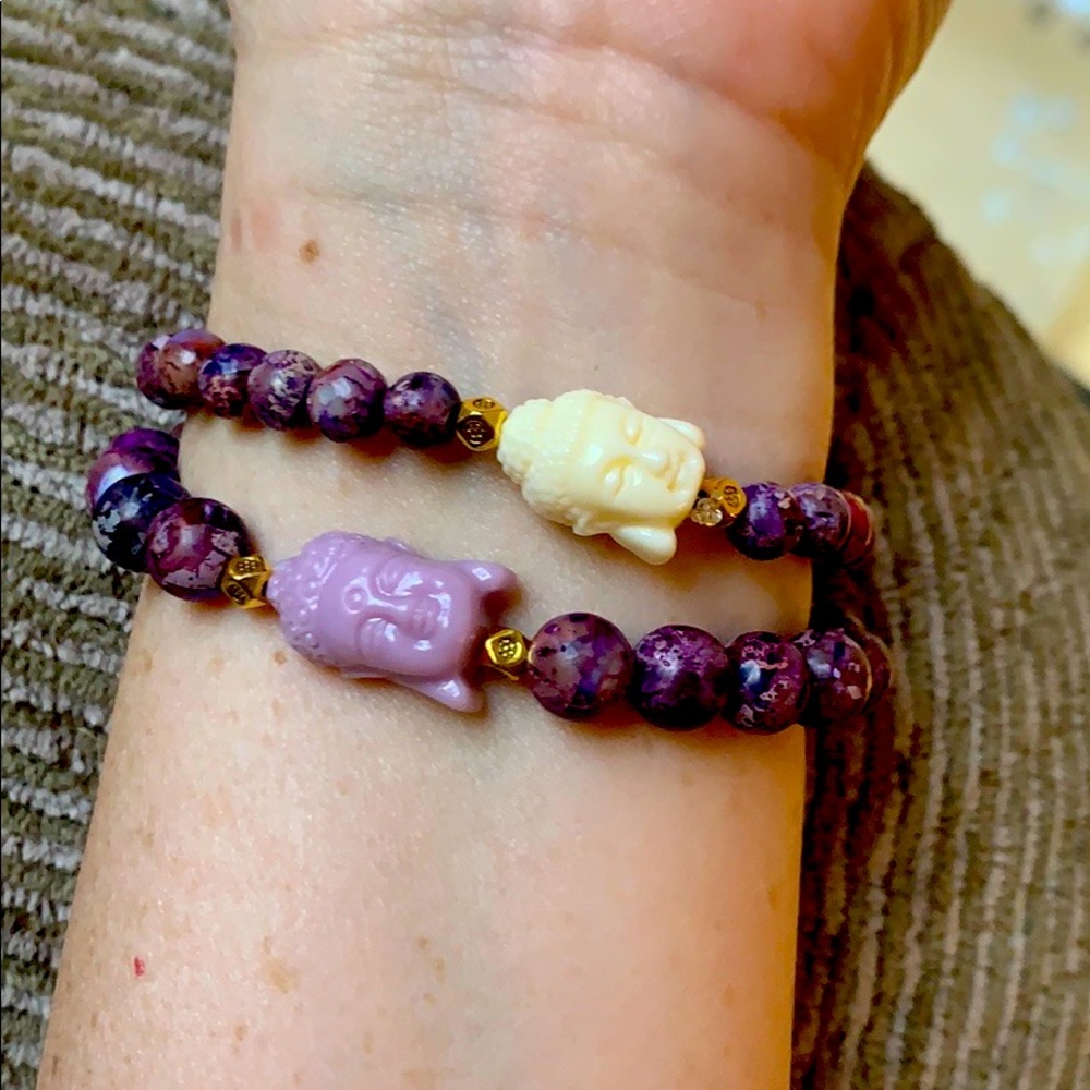 Purple jasper Buddha bracelets